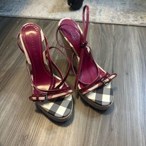 Burberry Wedge heels- minor strap tear please see photos